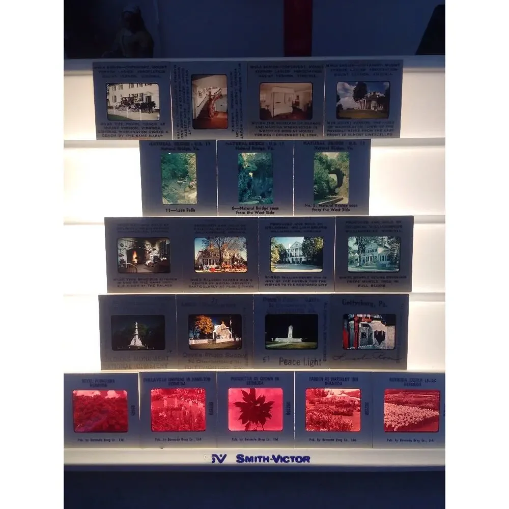 Lot 20 Vintage Mount Vernon Williamsburg Bermuda Souvenir Photograph Color Slide